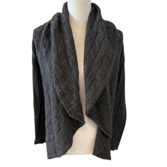 Quotation Cashmere Shawl Collar Cardigan Sweater Charcoal Gray S - Picture 1 of 5